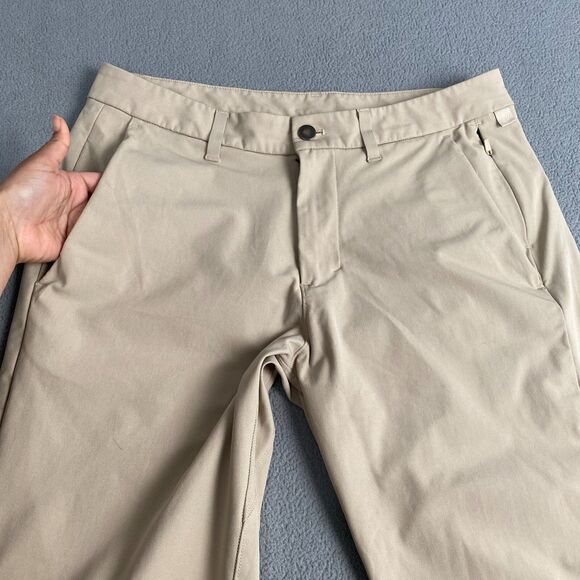 Lululemon Pants Mens 32 Beige Chinos ABC Commuter Gusseted Crotch Active Yoga - Picture 9 of 11